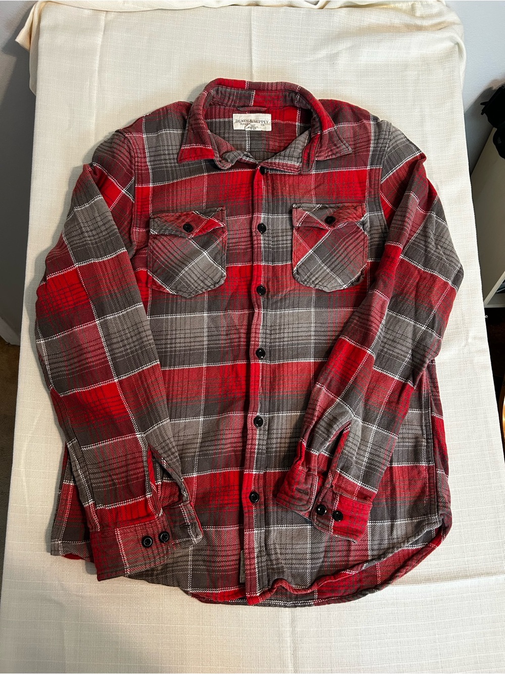 Denim & Supply Ralph Lauren Red and Gray Plaid Shirt